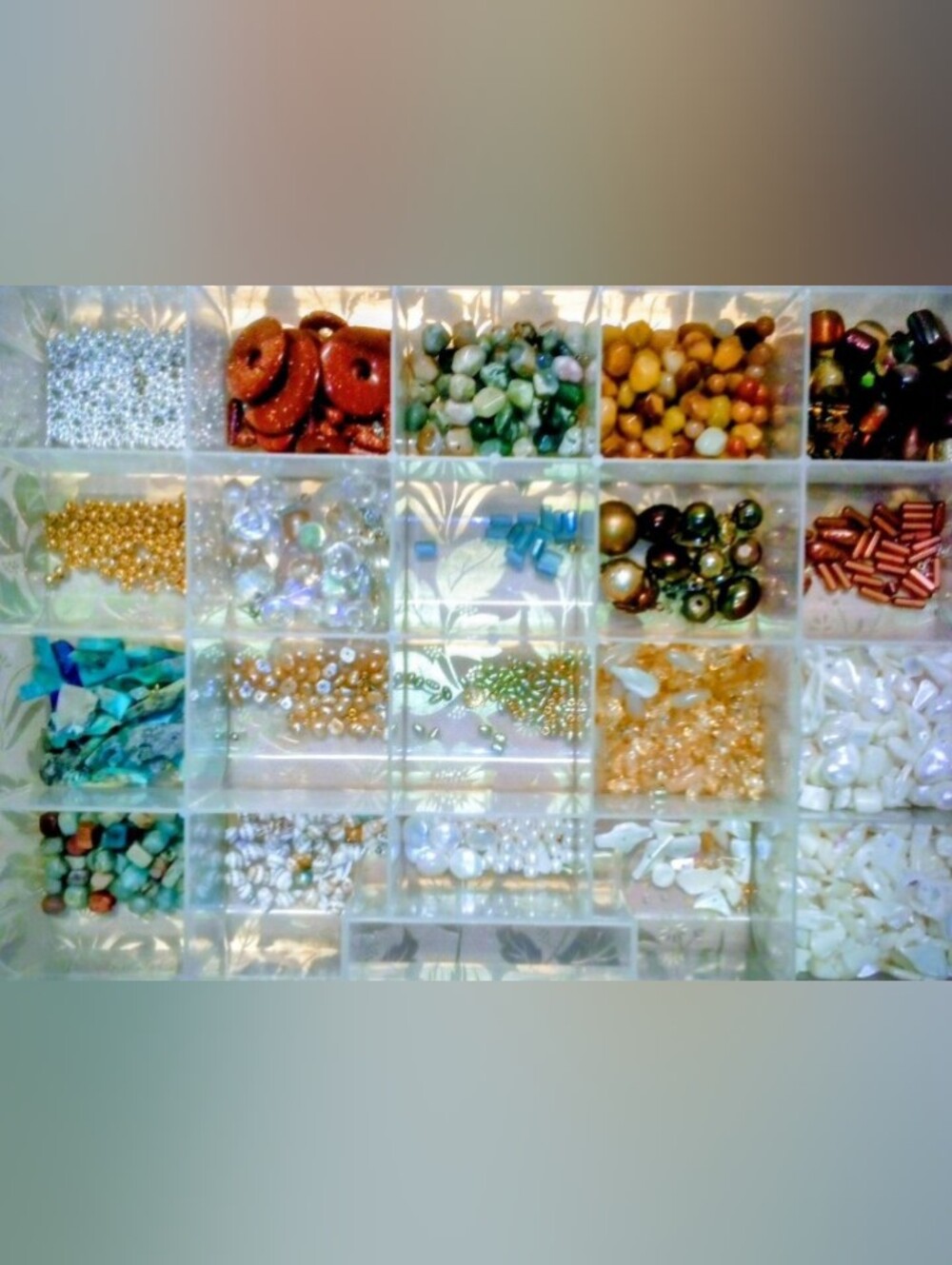 Shell, Rock & Random Bead Collection with Organizer Box